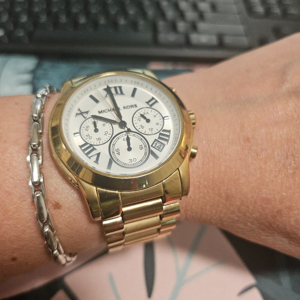 Michael Kors Chronograph Gold-tone White Dial Cooper Women's Watch MK5916